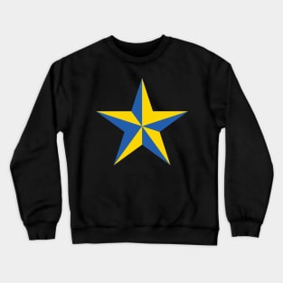 Ukrainian Blue and Yellow Star Art Crewneck Sweatshirt